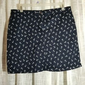 Karen Scott skirt anchors print size 14 navy short